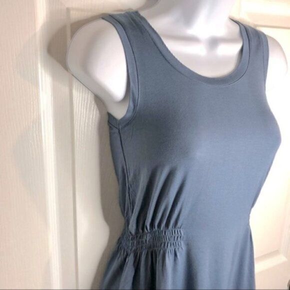 Modcloth Side Smocked Tank Top Easily Leisurely Knit Blue XXS - Picture 8 of 12